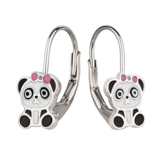 Kinderohrringe Ohrhänger Panda Bär  Girl 925 Silber