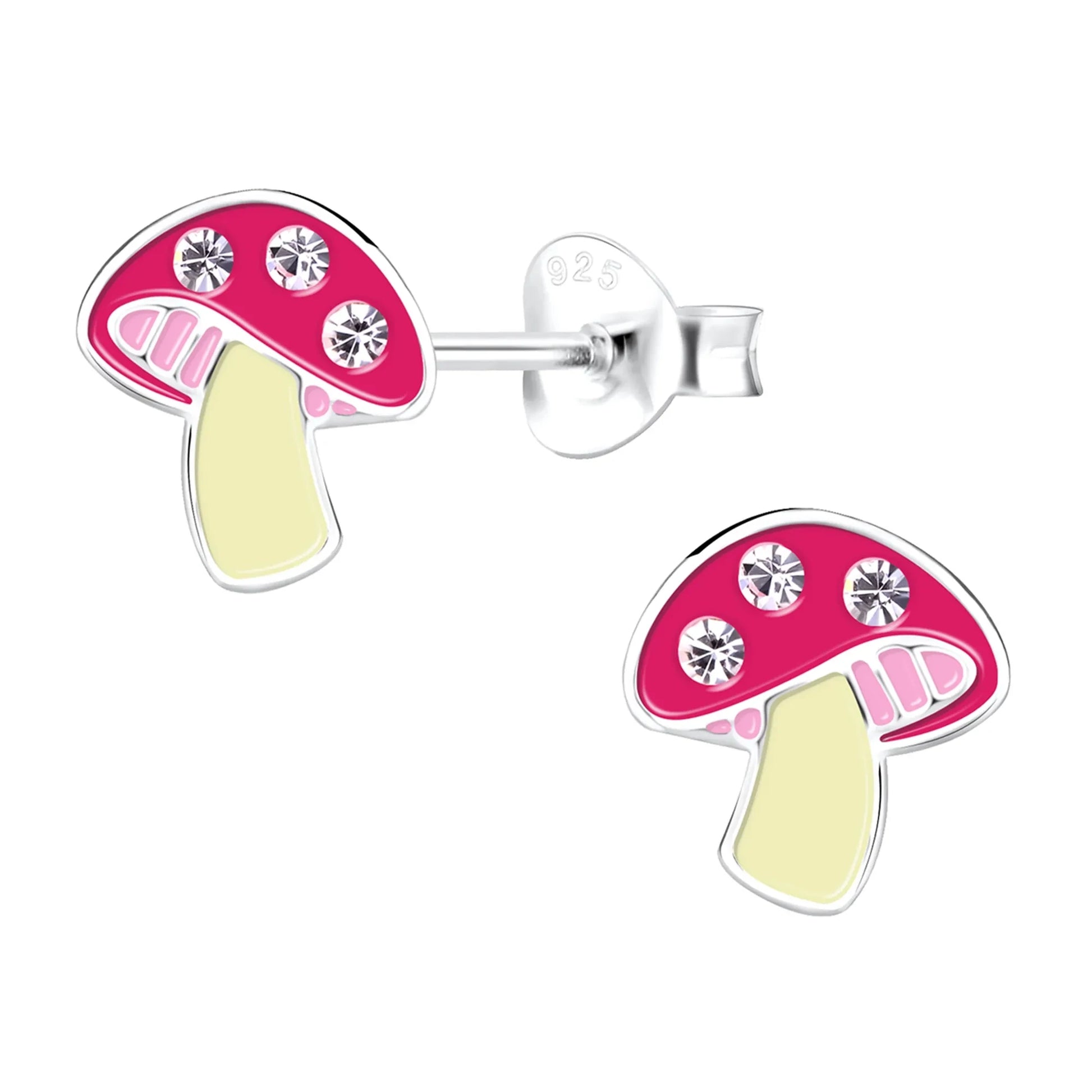 Kinderohrringe pinker Pilz 925 Silber