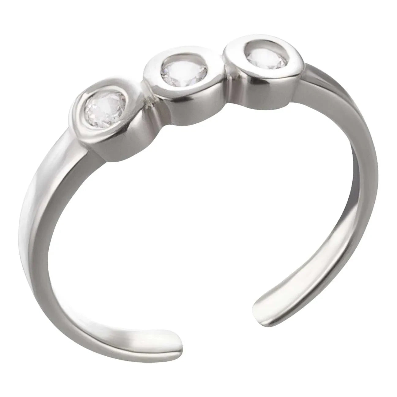 Zehenring Zehring Zirkonia Kristalle Fassung 925 Silber