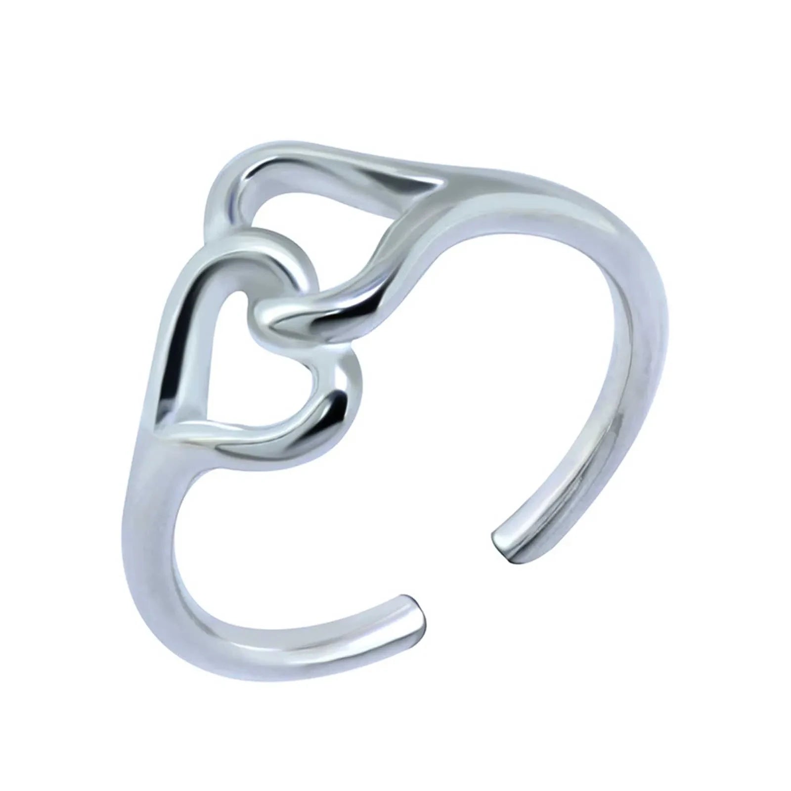 Zehenring Zehring zwei Herzen 925 Silber