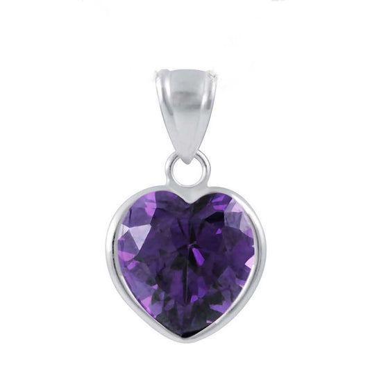Anhänger  Herz Zirkonia Amethyst 925 Silber