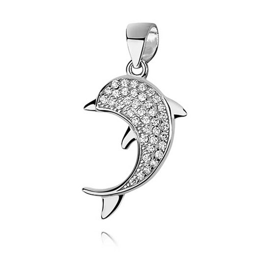 Anhänger Delfin 925 Silber Zirkonia