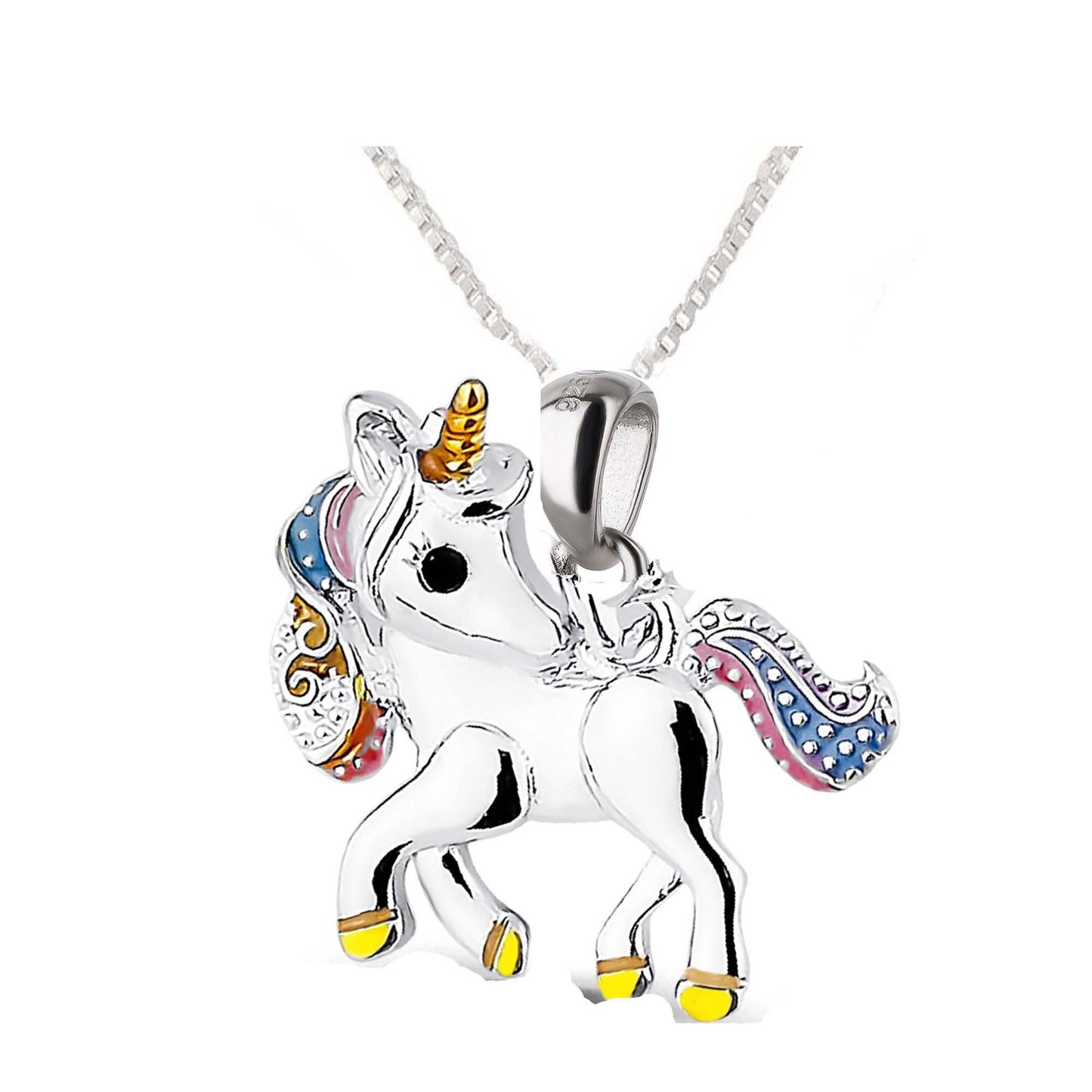 Kinder Anhänger Einhorn Lady 925 Silber Zirkonia