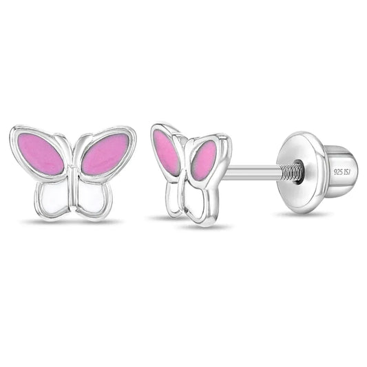 Ohrringe Schmetterling 925 Silber Sicherheitsverschluss