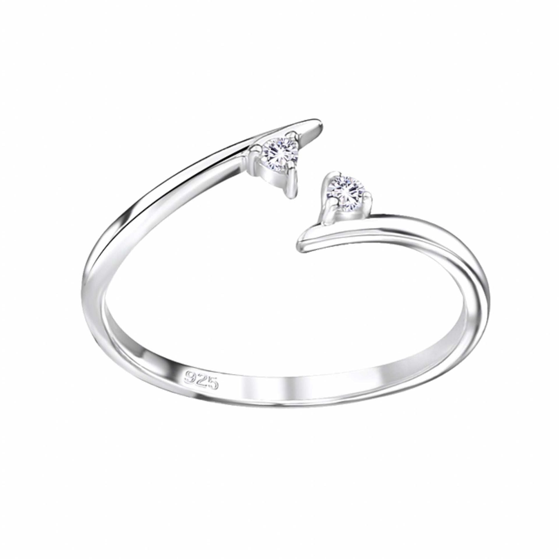 Zehenring Zehring klare Zirkonia Kristalle 925 Silber