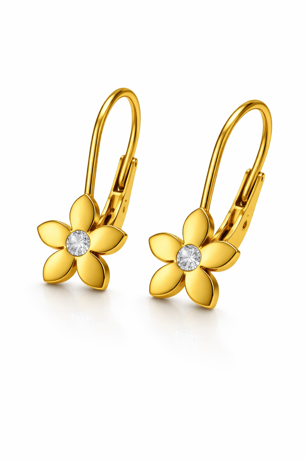 Ohrringe Blumenform 925er Silber vergoldet Zirkonia Schmuck