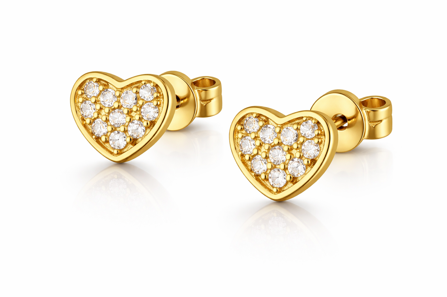 Herz Ohrringe aus 925er Silber Zirkonia Steinchen 0,7 cm