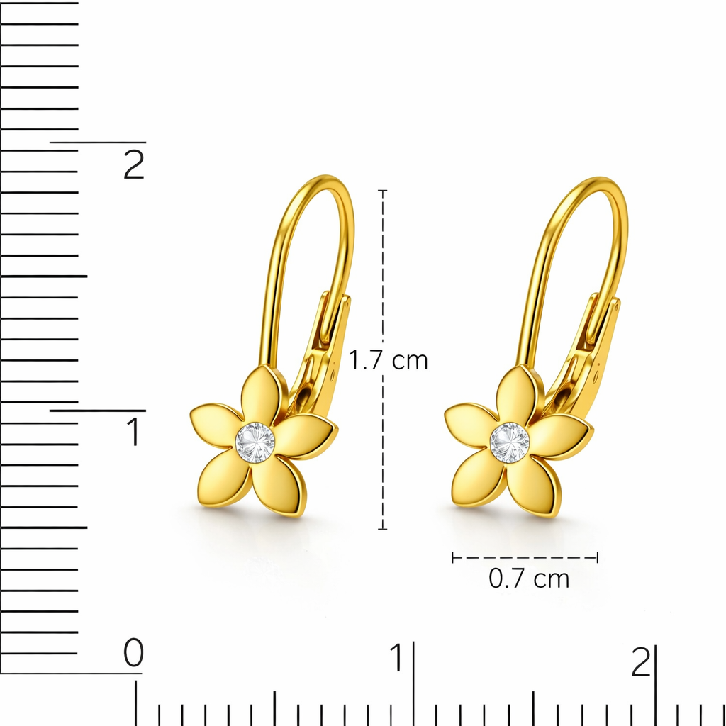 Ohrringe Blumenform 925er Silber vergoldet Zirkonia Schmuck