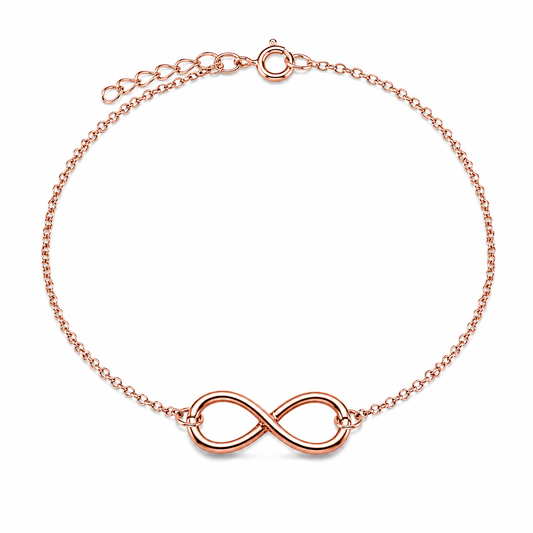 Fußkette Fußkettchen Unendlich 925 Silber Rosegold