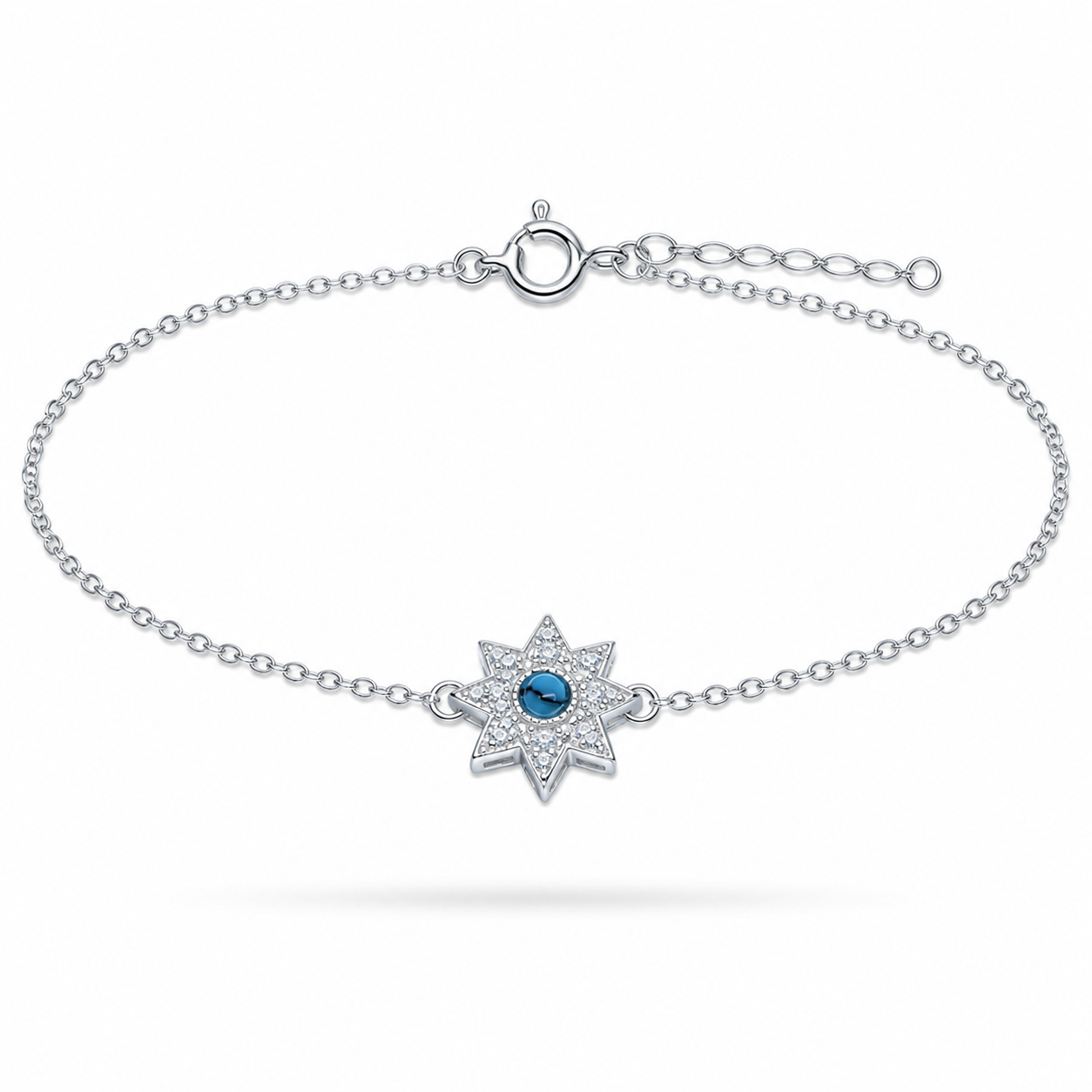 Fußkette Fußkettchen Stern Türkis Stein 925 Silber