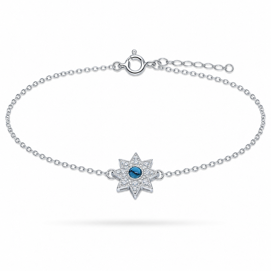 Fußkette Fußkettchen Stern Türkis Stein 925 Silber
