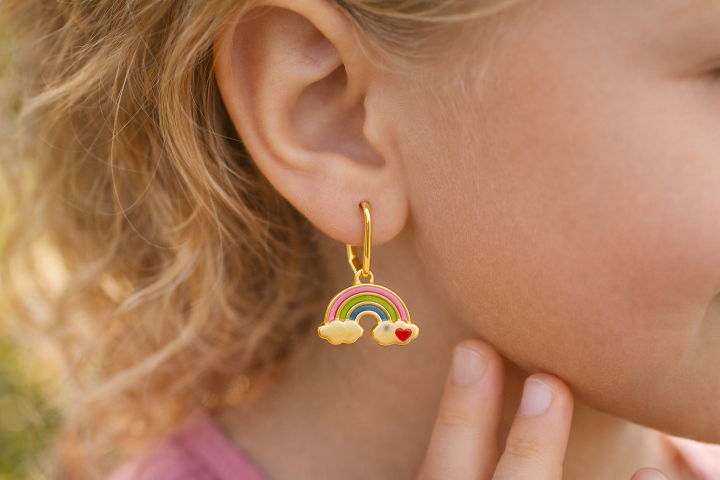 Kinderohrringe Regenbogen 925 Silber vergoldet