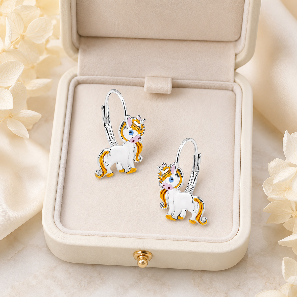 Kinderohrringe Einhorn Lady 925 Silber