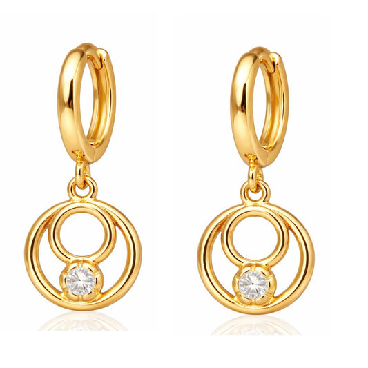 Creolen Zirkonia Kristall Klar vergoldet 925 Silber Ohrringe