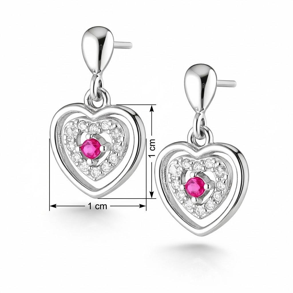 Ohrringe Herz Zirkonia Silber 925