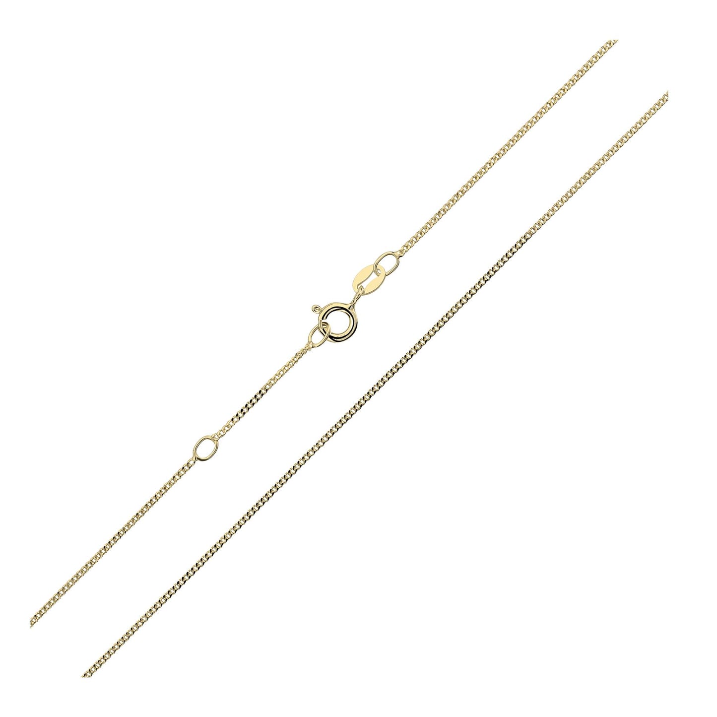 Kette Panzerkette 1.1 mm - Zwischenöse- 925 Silber vergoldet