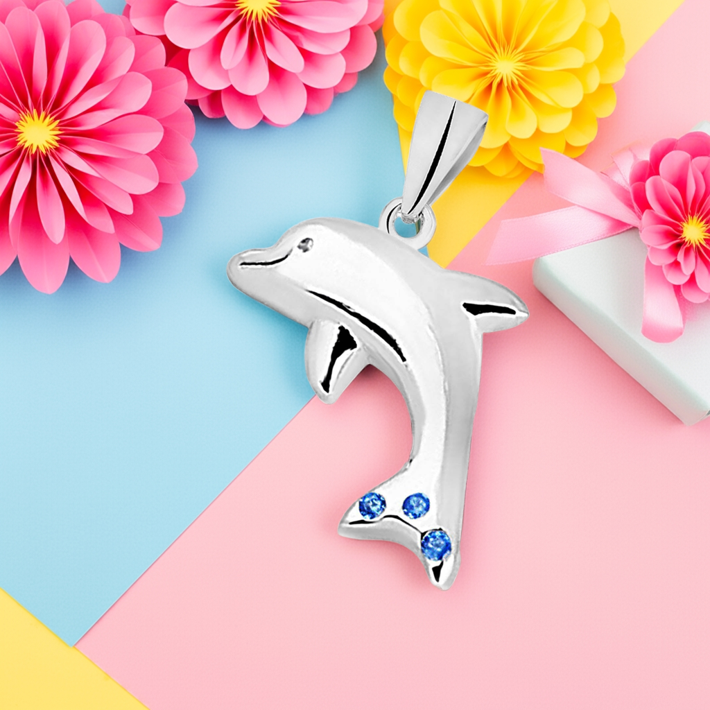 Anhänger Delfin 925 Silber Zirkonia Steine