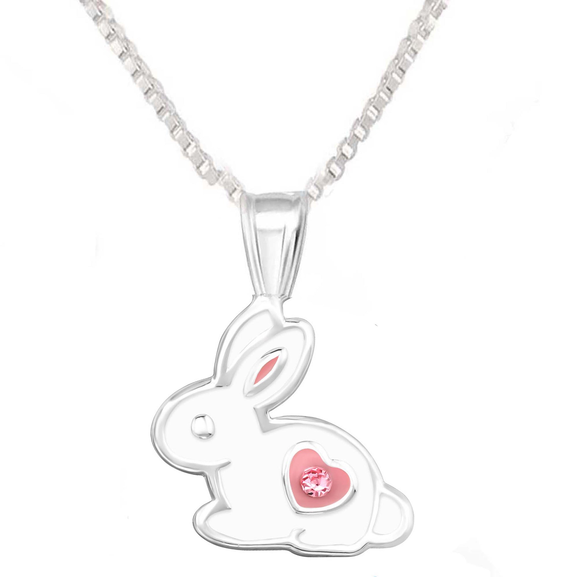 Kinder Anhänger Hase Herz 925 Silber
