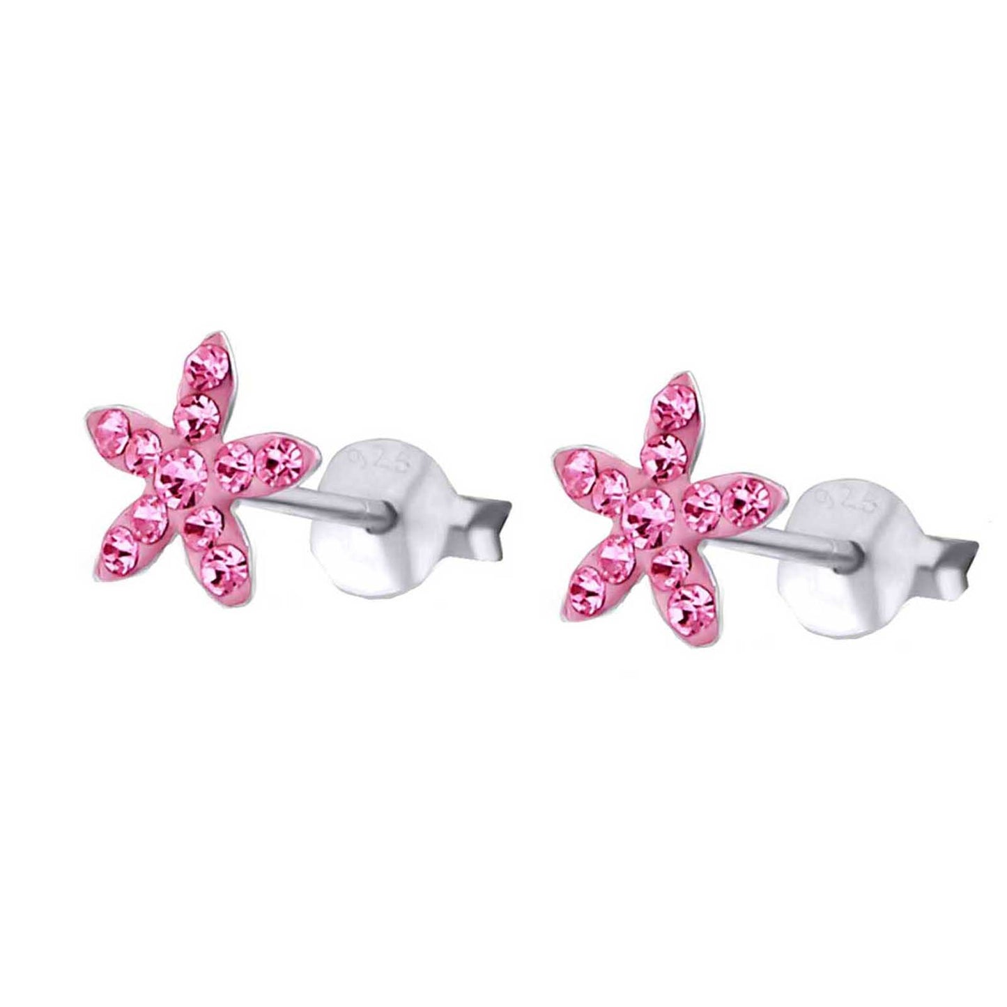 Ohrstecker Set Delfin und Blume pink 925 Silber