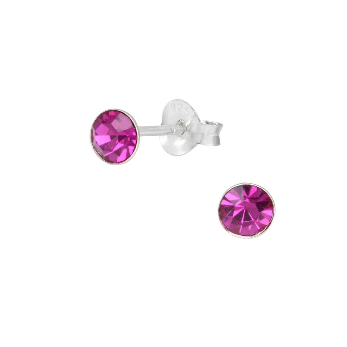 Ohrstecker Set Delfin und Kristall pink 925 Silber