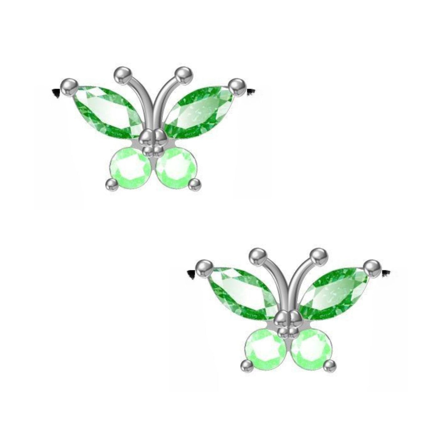 Ohrringe Schmetterling Zirkonia 925 Silber grün