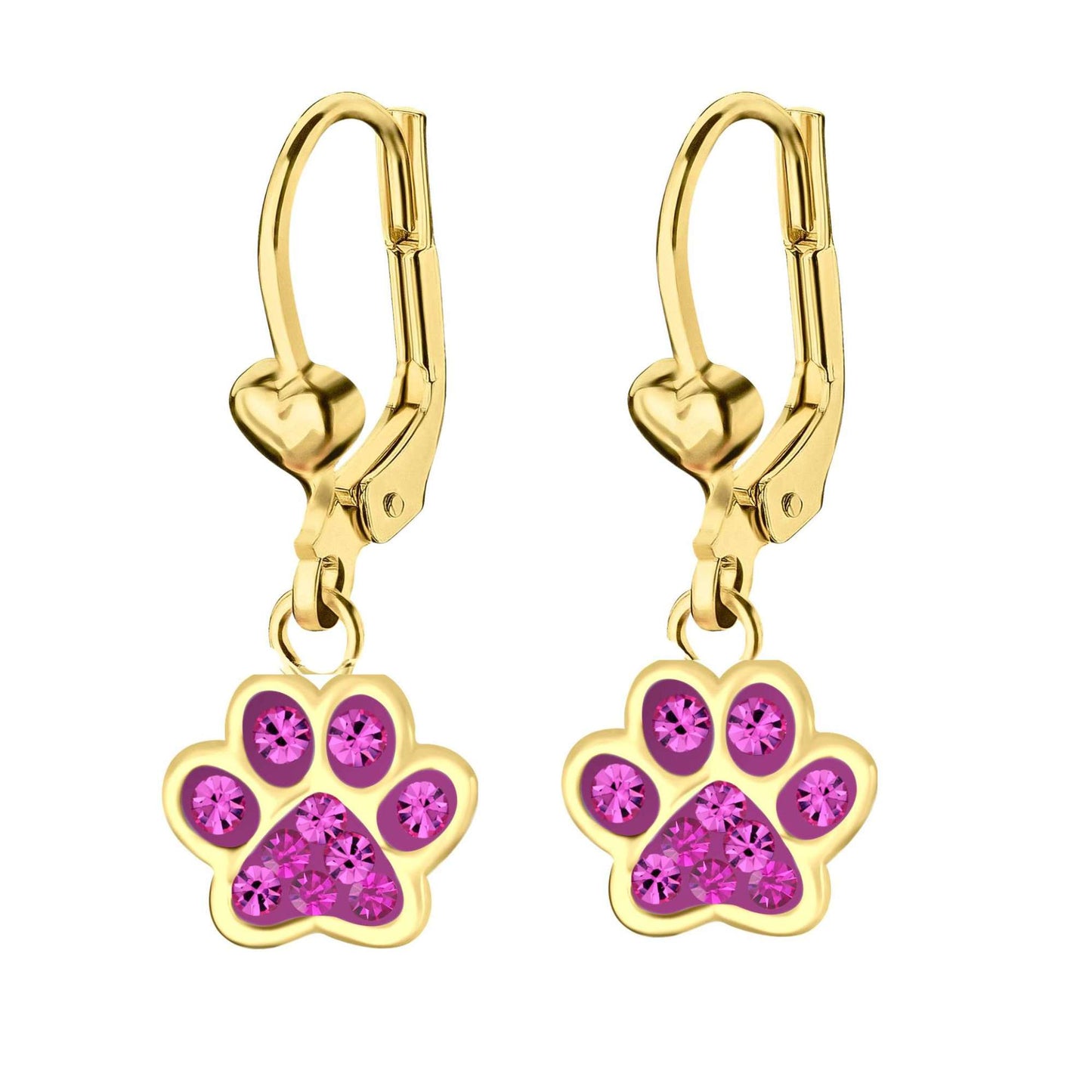 Ohrringe pinke Pfote 925 Silber vergoldet
