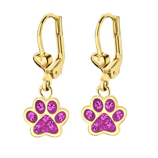 Ohrringe pinke Pfote 925 Silber vergoldet