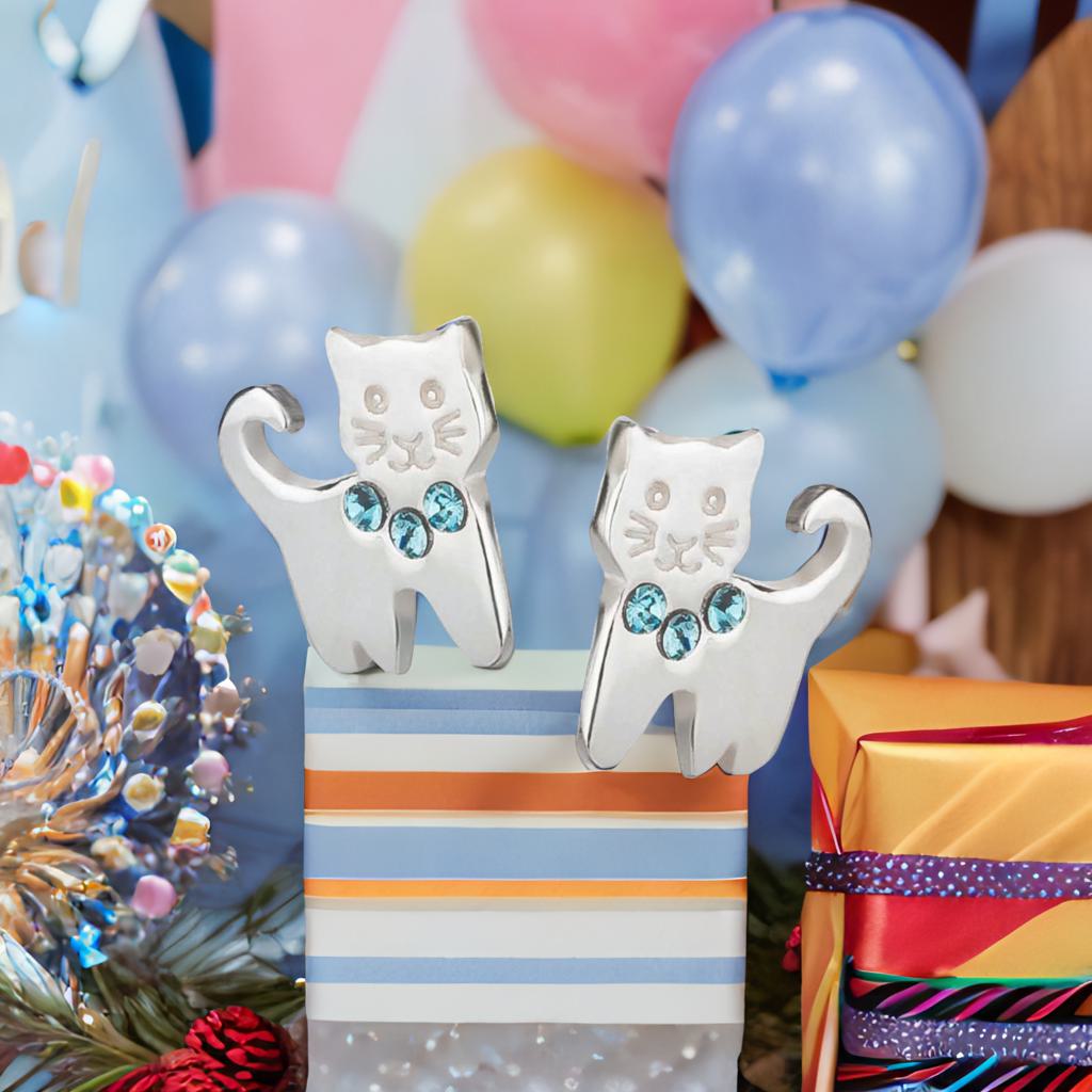 Kinderohrringe Ohrstecker Katze 925 Silber