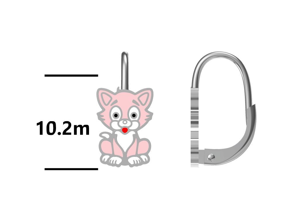 Kinderohrringe Löwe rosa 925 Silber