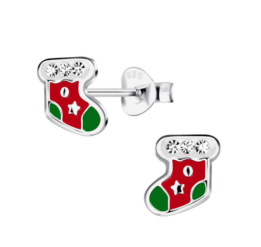 Ohrringe Nikolaus Stiefel 925 Silber Weihnachten