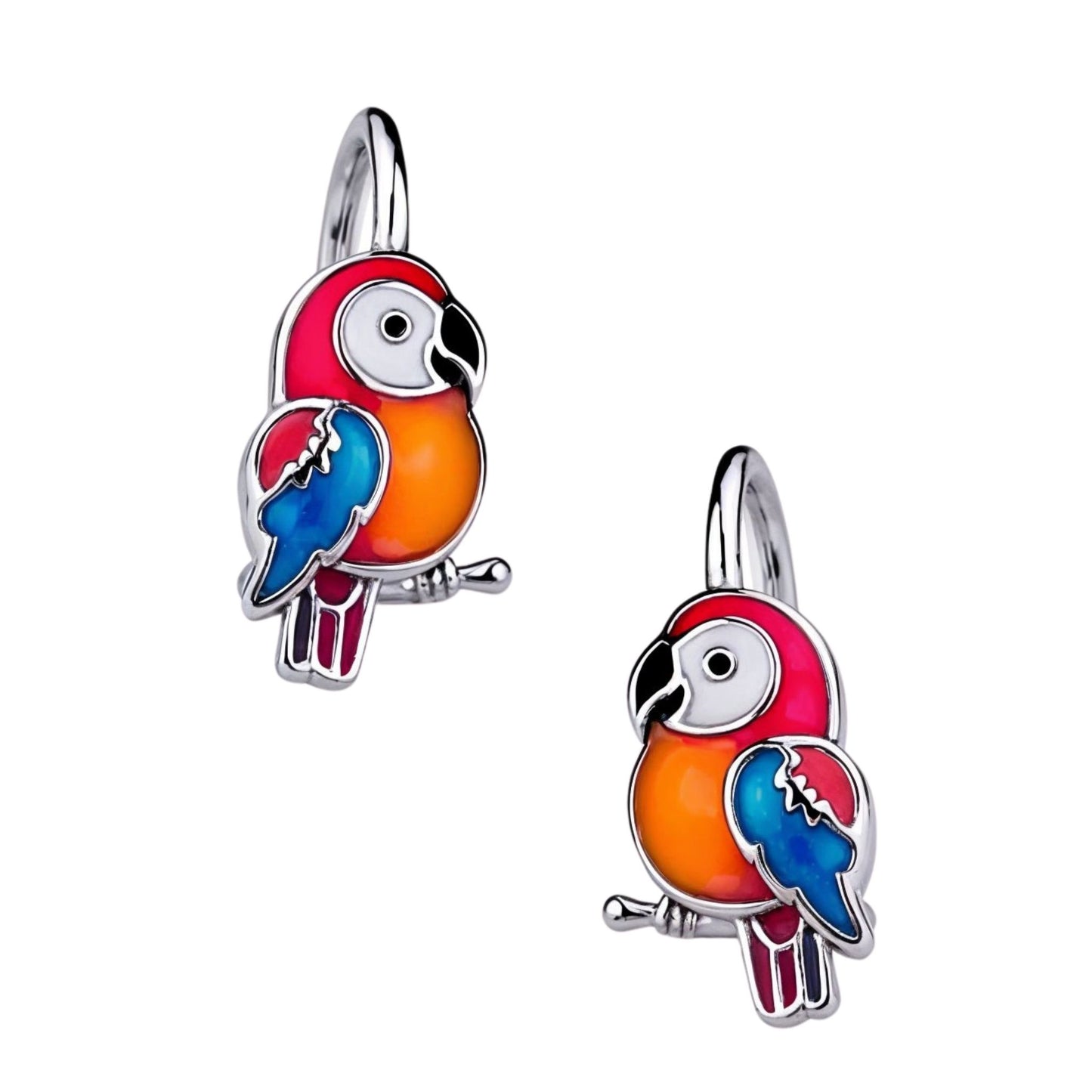 Kinderohrringe bunter Papagei 925 Silber
