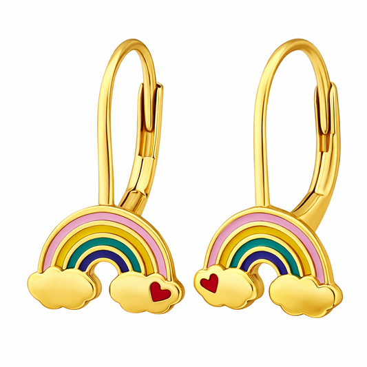 Kinderohrringe Regenbogen 925 Silber vergoldet