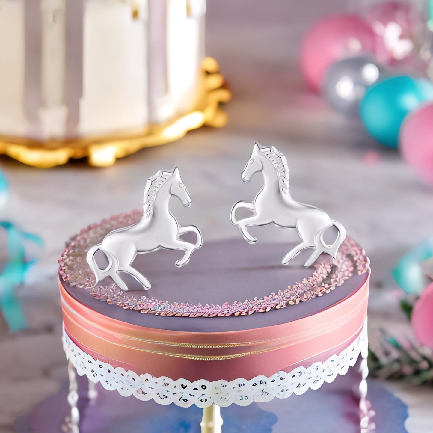 2 Paar Ohrringe Pferd Hufeisen 925 Silber