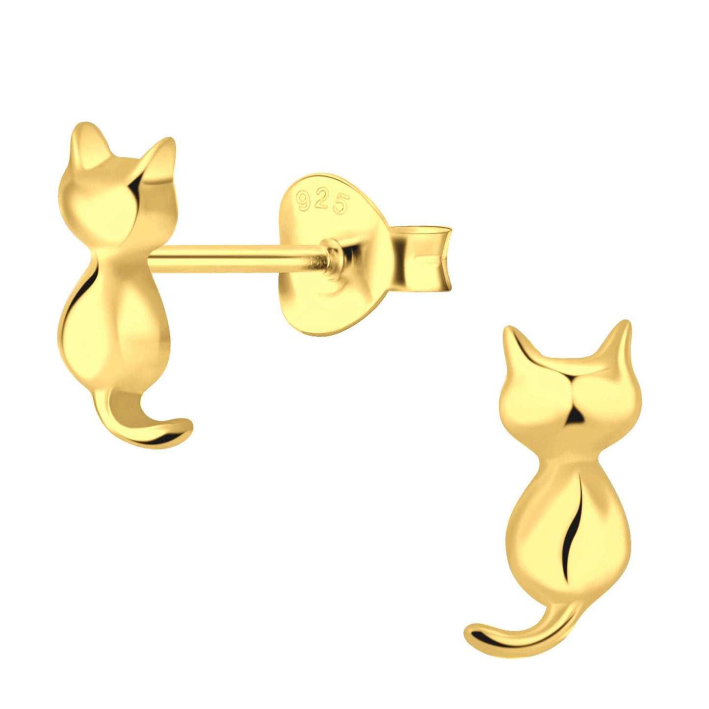 Ohrringe Katze 925 Silber vergoldet