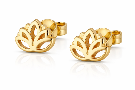 Ohrringe Lotus Blume 925 Silber vergoldet Damen