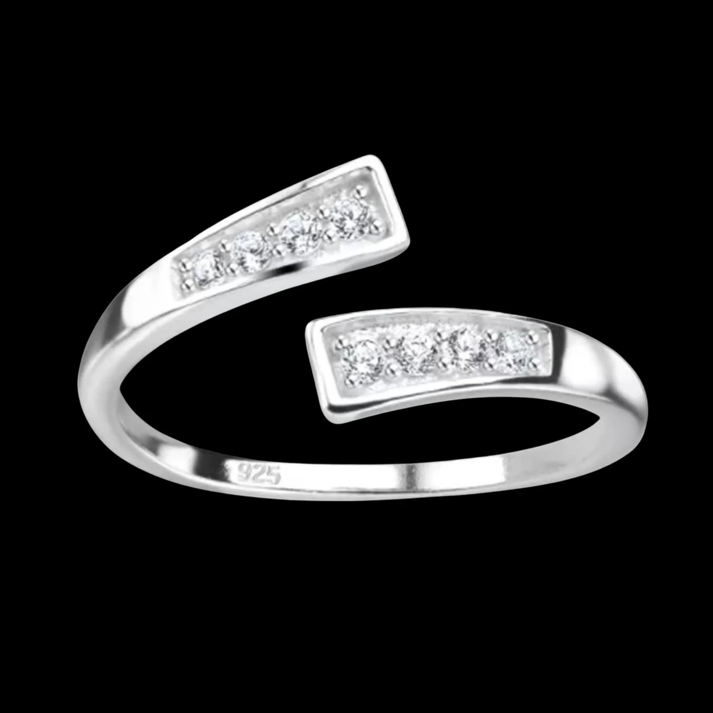 Zehenring Zehring Zirkonia Kristalle klar 925 Silber