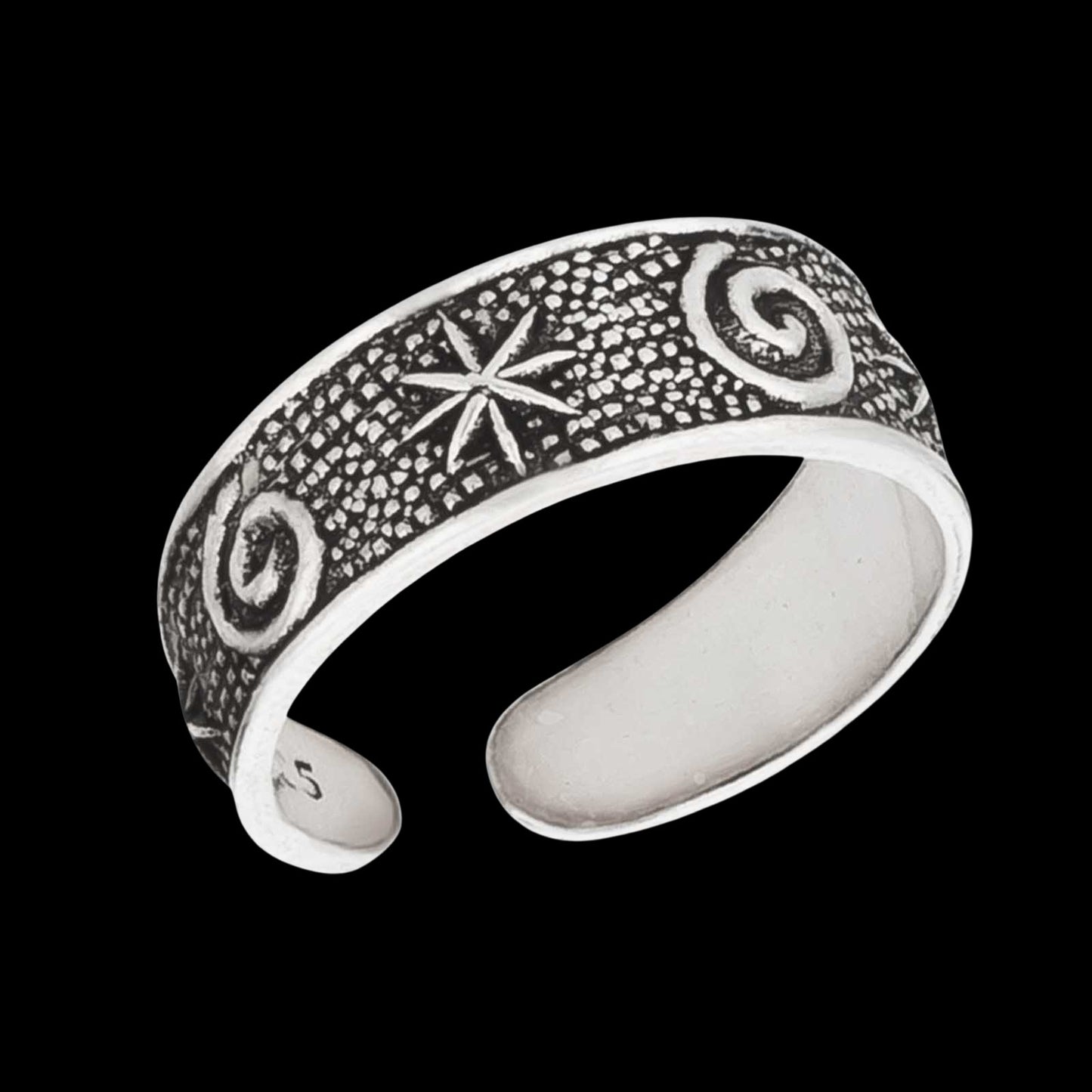 Zehenring Zehring Spirale Stern 925 Silber