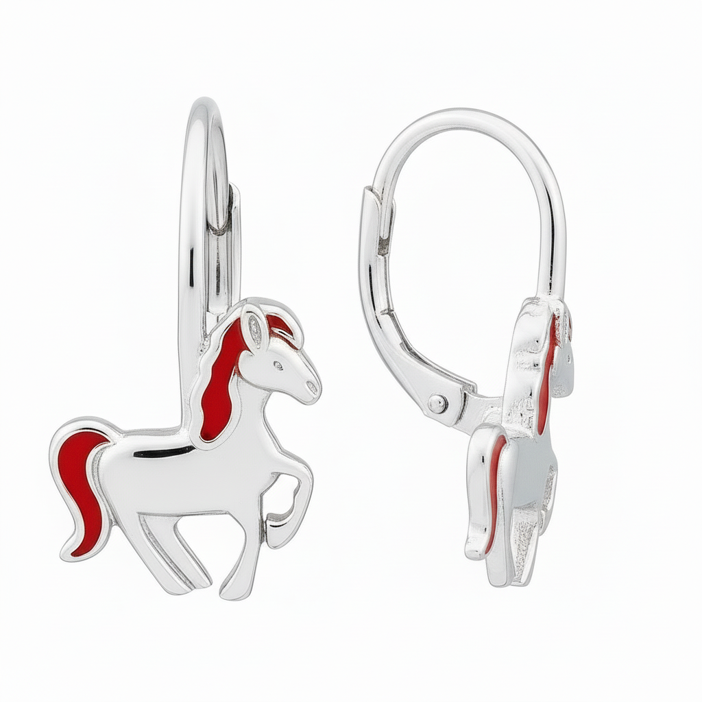 Kinderohrringe Ohrhänger Lady Pferd 925 Silber