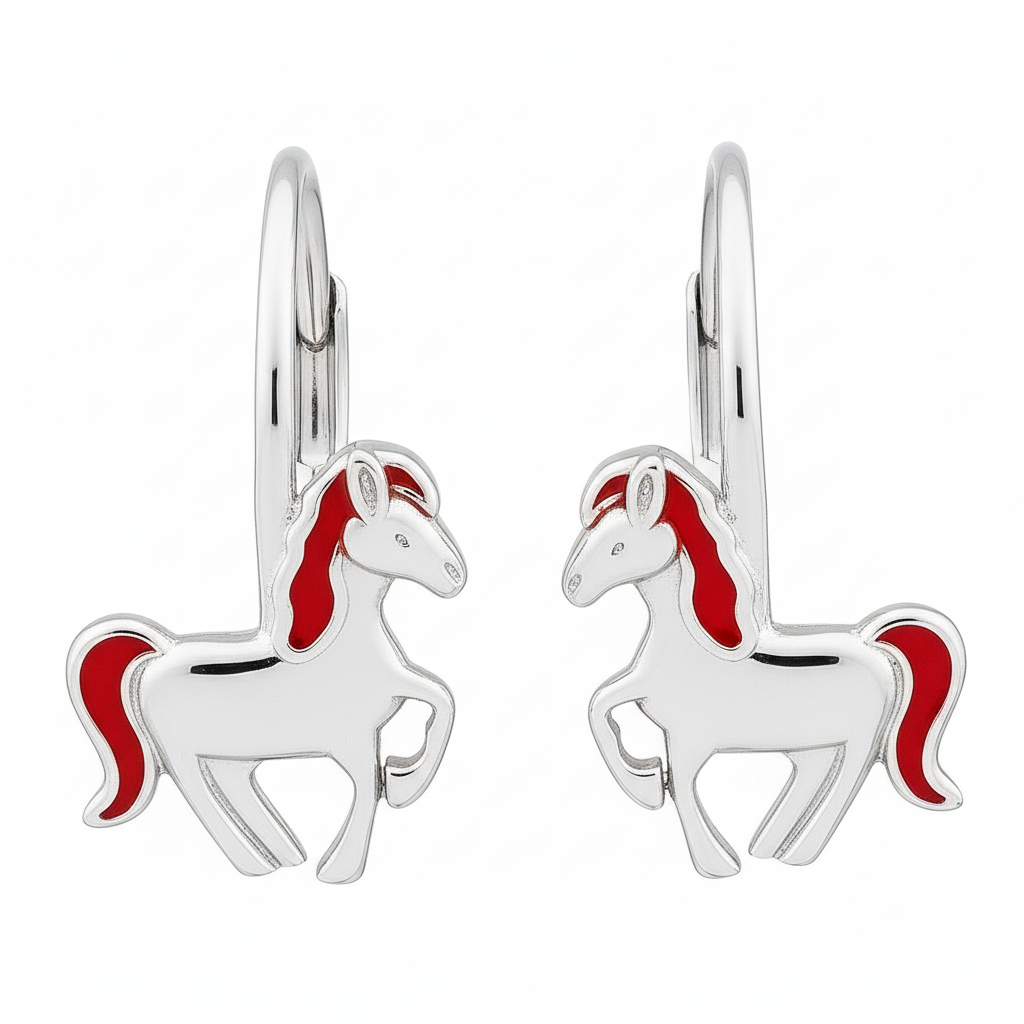 Kinderohrringe Ohrhänger Lady Pferd 925 Silber