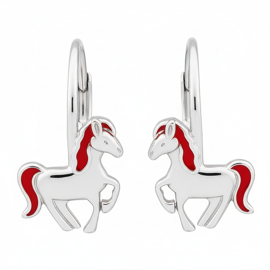 Kinderohrringe Ohrhänger Lady Pferd 925 Silber