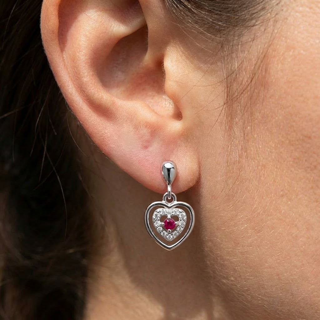 Ohrringe Herz Zirkonia Silber 925