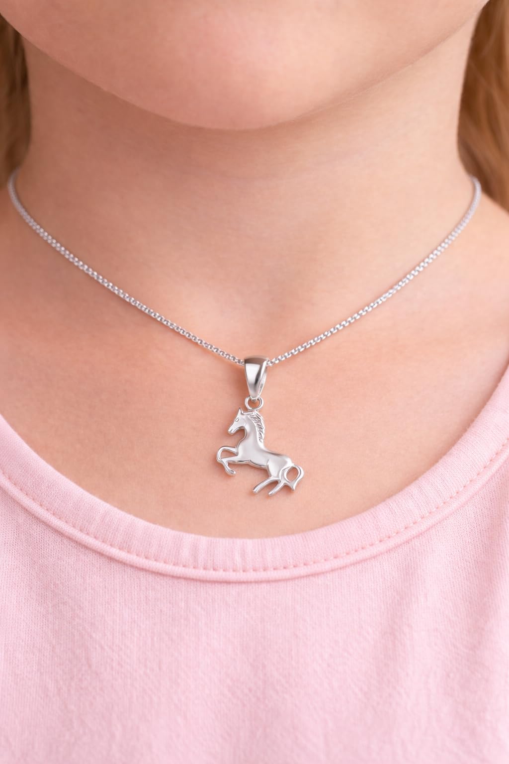 Pferde-Schmuckset 925er Silber mit Anhänger und Ohrsteckern