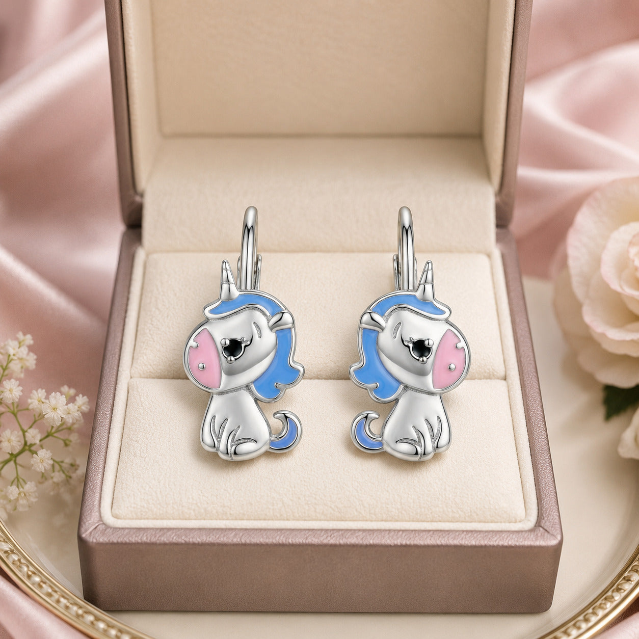 Ohrringe Kinder Mädchen Einhorn Nimo 925 Silber Brisur Ohrhänger