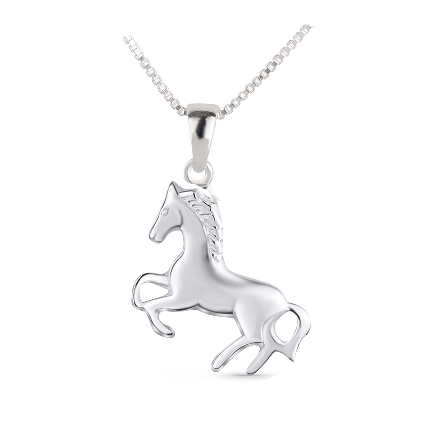 Pferde-Schmuckset 925er Silber mit Anhänger und Ohrsteckern