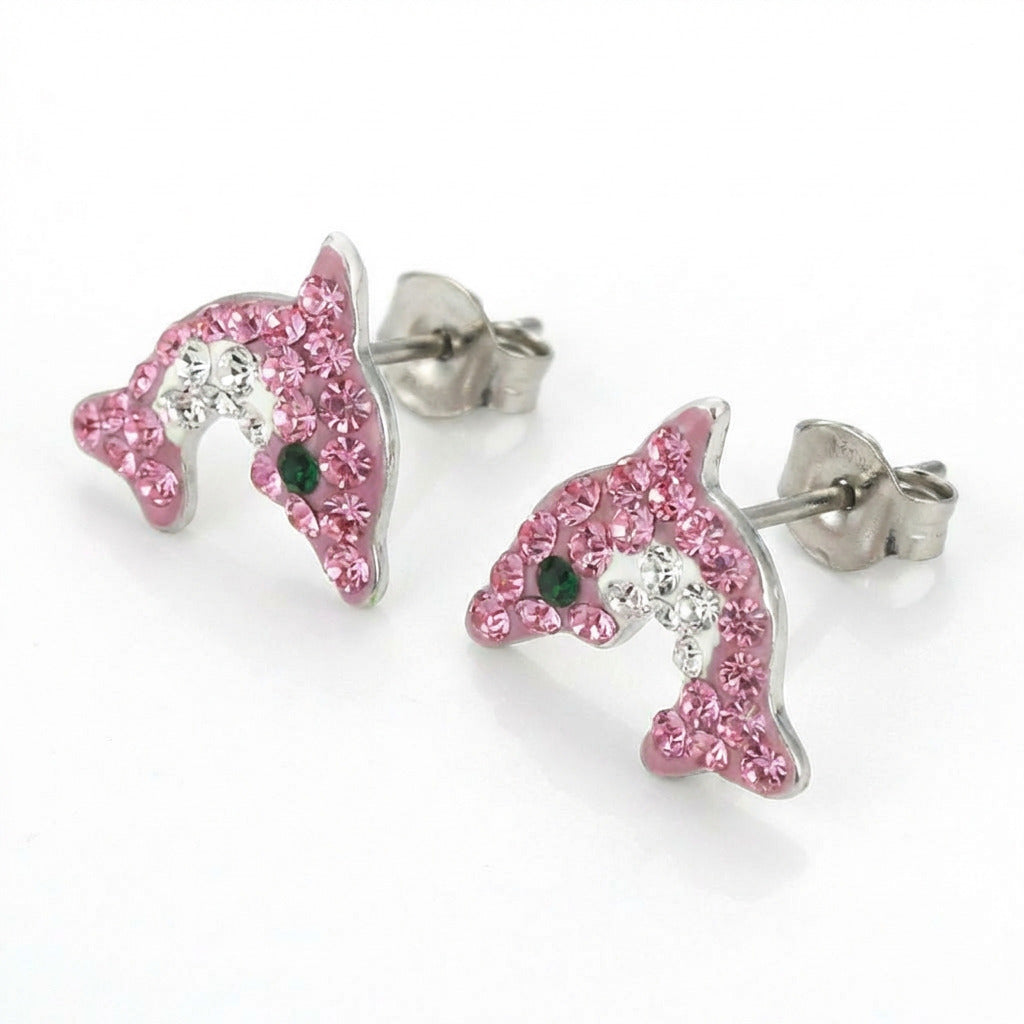 Kinder Ohrringe Delfin 925 Silber Ohrstecker Mädchen Geschenk echt