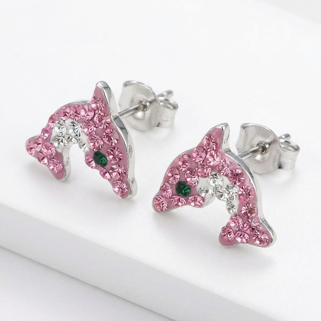 Kinder Ohrringe Delfin 925 Silber Ohrstecker Mädchen Geschenk echt