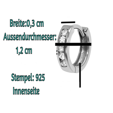 XENOX Creolen Aus 925 Sterlingsilber Mit Zirkonia - Elegante Ohrringe Für Damen