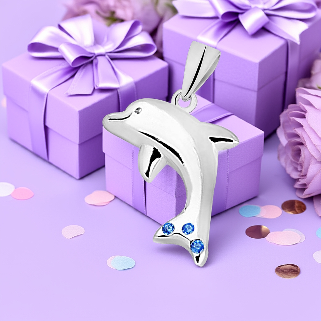 Anhänger Delfin 925 Silber Zirkonia Steine