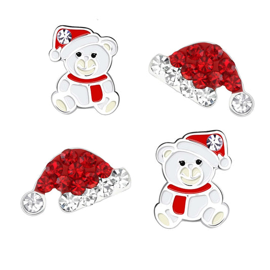 Ohrstecker Set Weihnachten + Eisbär 925 Silber