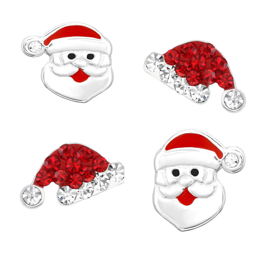 Ohrstecker Set Weihnachten + Nikolaus fröhlich 925 Silber